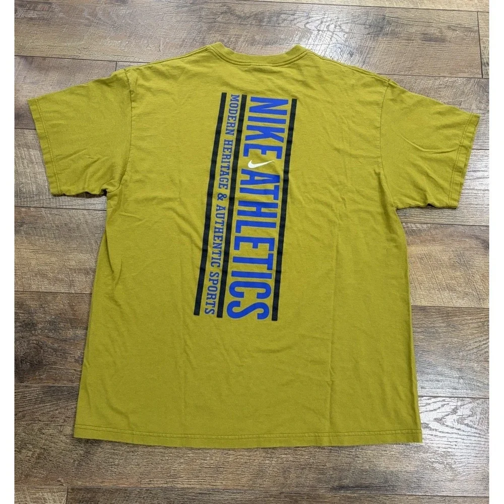 Vintage‎ 90s Nike Double Sided Graphic Tee Made In USA Green Large